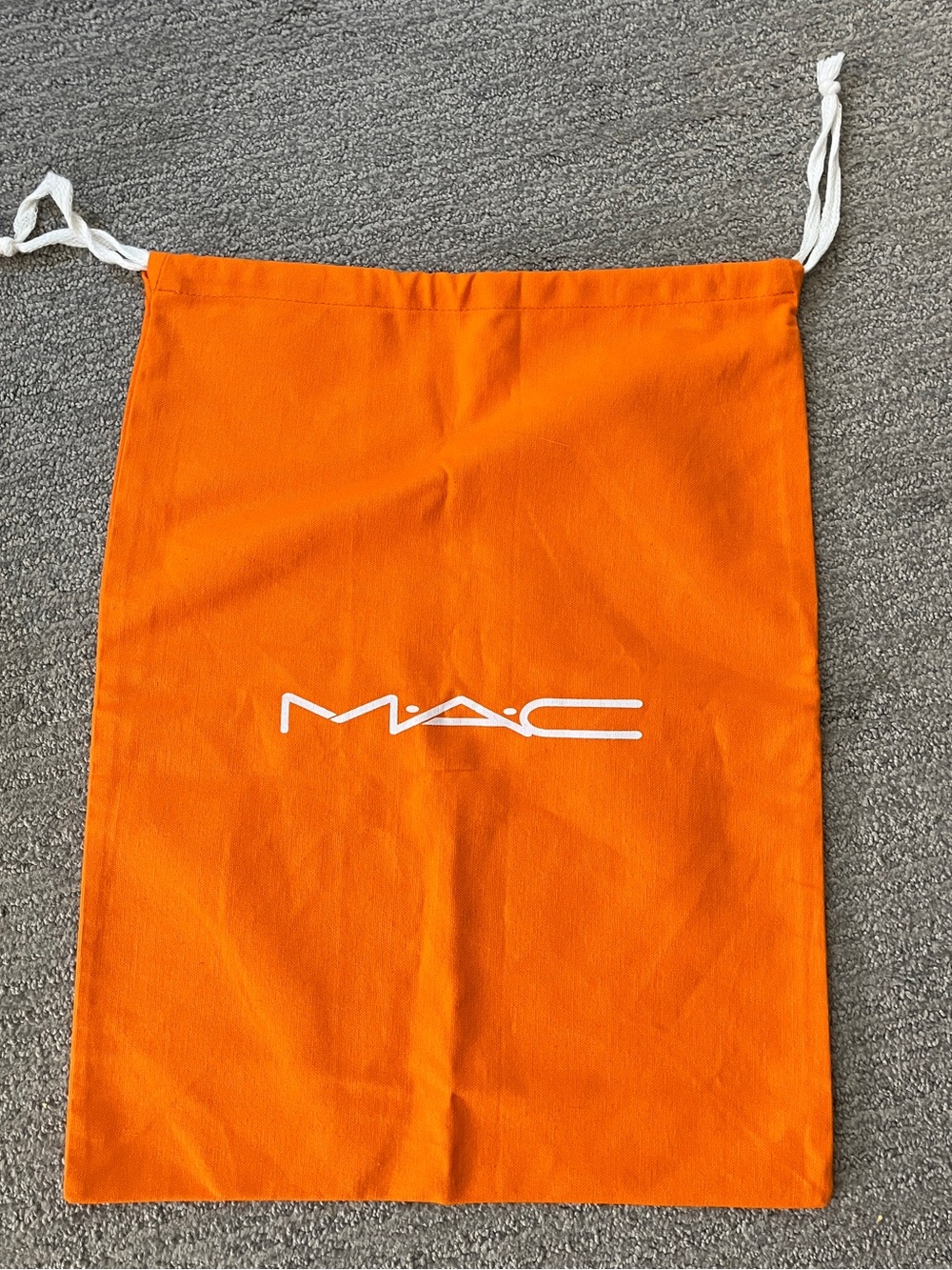 MAC Orange Drawstring Makeup Canvas Bag